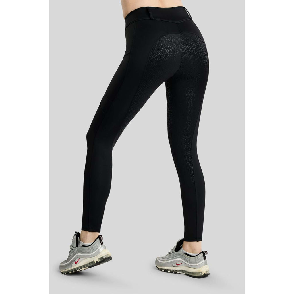 Montar Thermo Riding Leggings MoAddie Hybrid Gun Metal Logo Full Grip Black