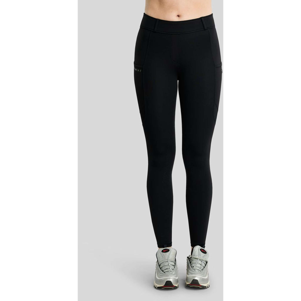 Montar Thermo Riding Leggings MoAddie Hybrid Gun Metal Logo Full Grip Black