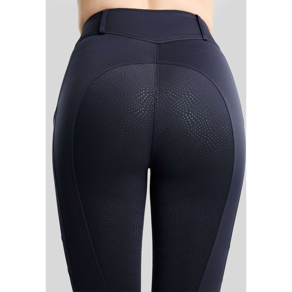 Montar Thermo Riding Leggings MoAddie Hybrid Gun Metal Logo Full Grip Navy