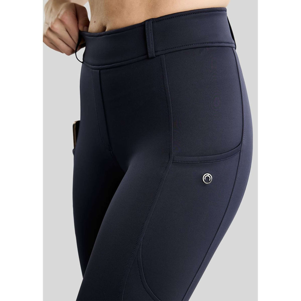 Montar Thermo Riding Leggings MoAddie Hybrid Gun Metal Logo Full Grip Navy