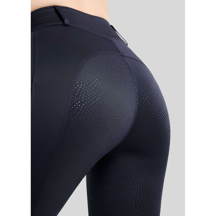 Montar Thermo Riding Leggings MoAddie Hybrid Gun Metal Logo Full Grip Navy