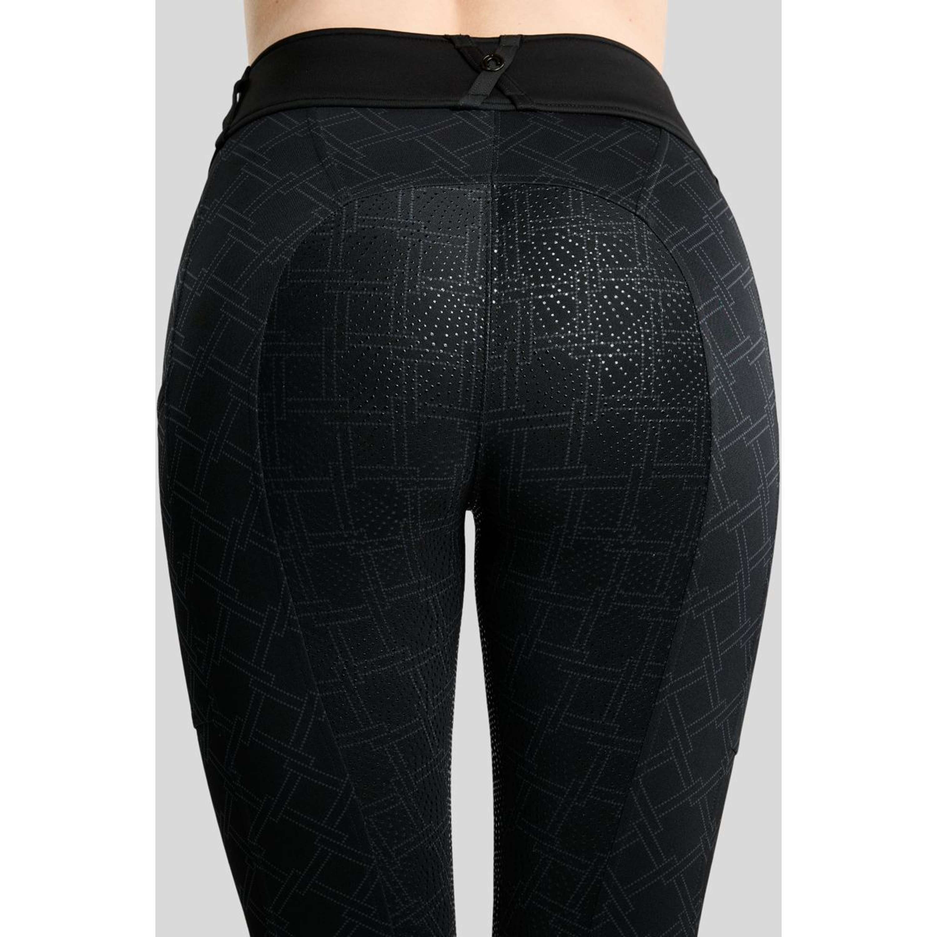 Montar Thermo Riding Leggings MoLeia Lumber Check All Over Printed Full Grip Black
