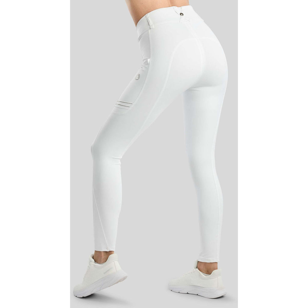 Montar Riding Legging MoWilma Hybrid Pintucks Golden Quartz Crystals Full Grip White