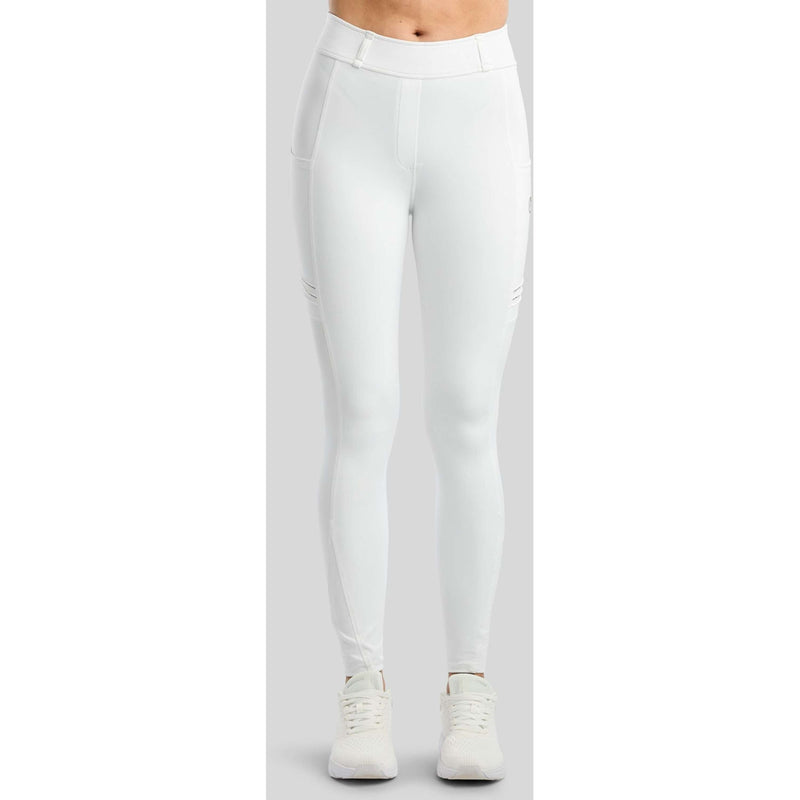 Montar Riding Legging MoWilma Hybrid Pintucks Golden Quartz Crystals Full Grip White
