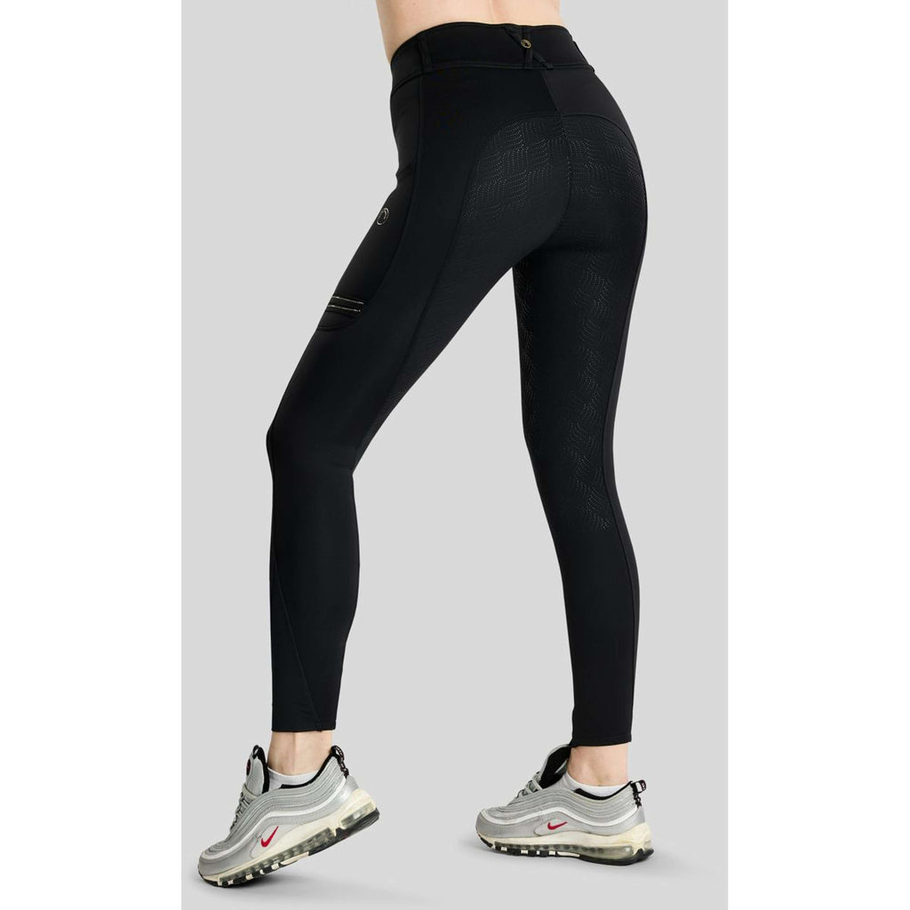 Montar Riding Legging MoWilma Hybrid Pintucks Golden Quartz Crystals Full Grip Black