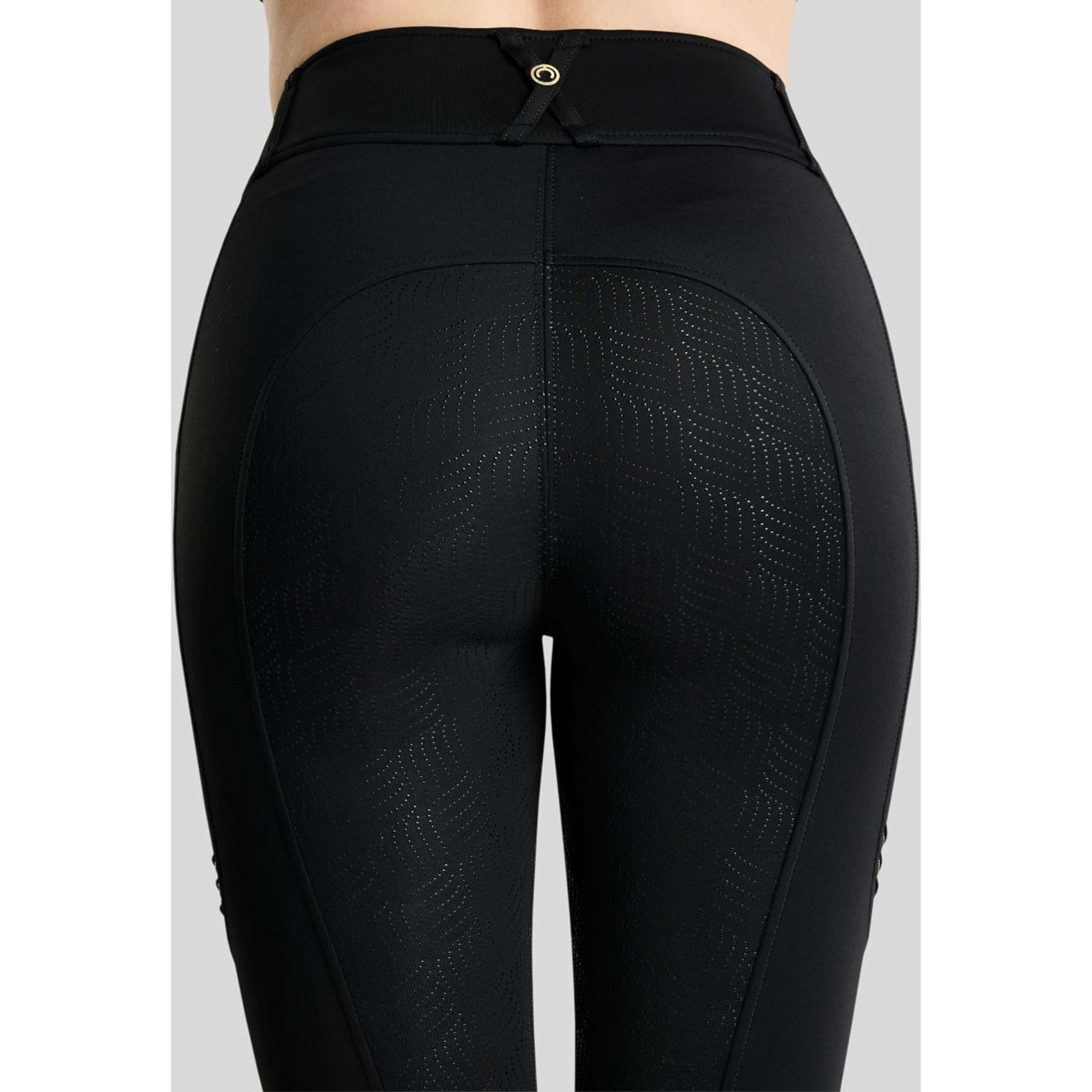 Montar Riding Legging MoWilma Hybrid Pintucks Golden Quartz Crystals Full Grip Black