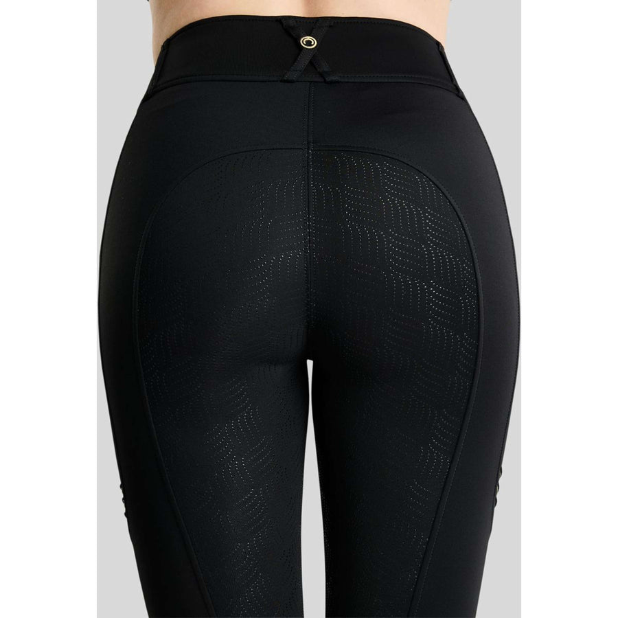 Montar Riding Legging MoWilma Hybrid Pintucks Golden Quartz Crystals Full Grip Black