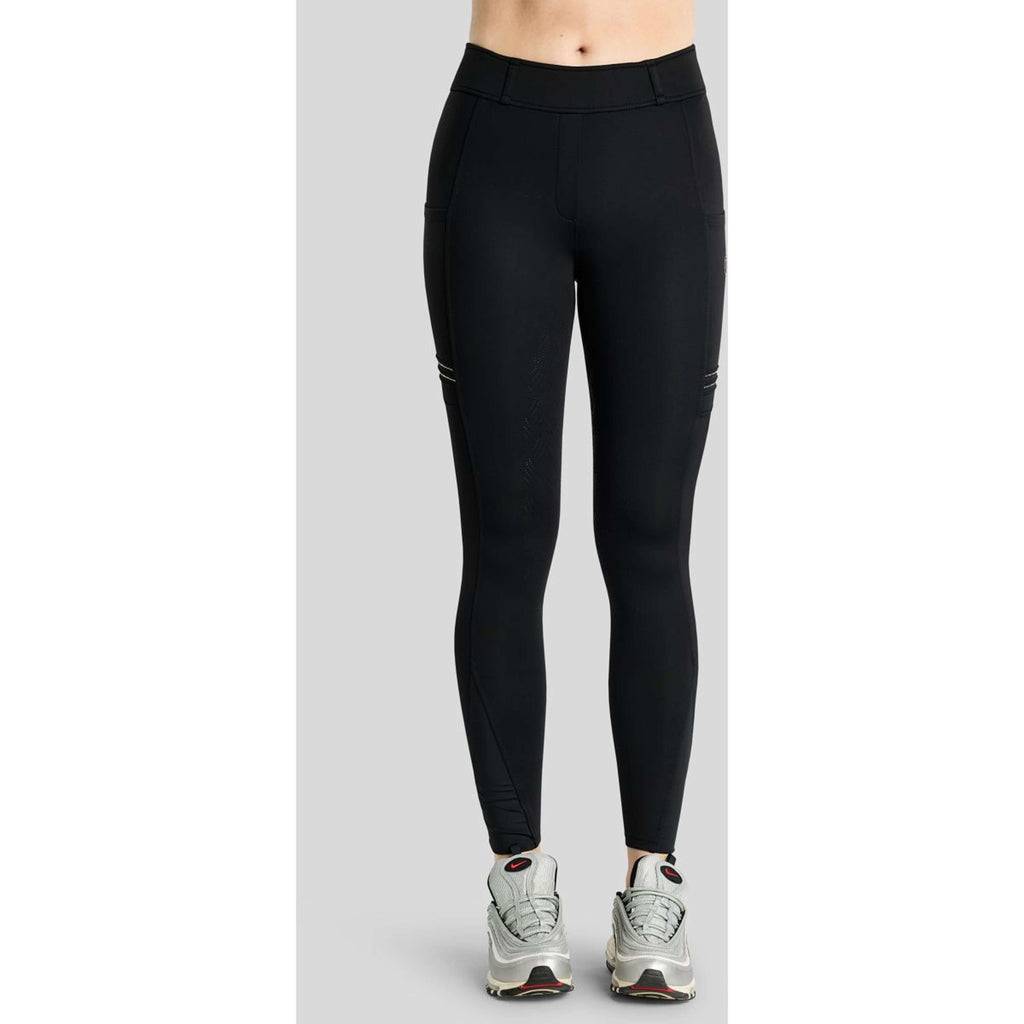 Montar Riding Legging MoWilma Hybrid Pintucks Golden Quartz Crystals Full Grip Black