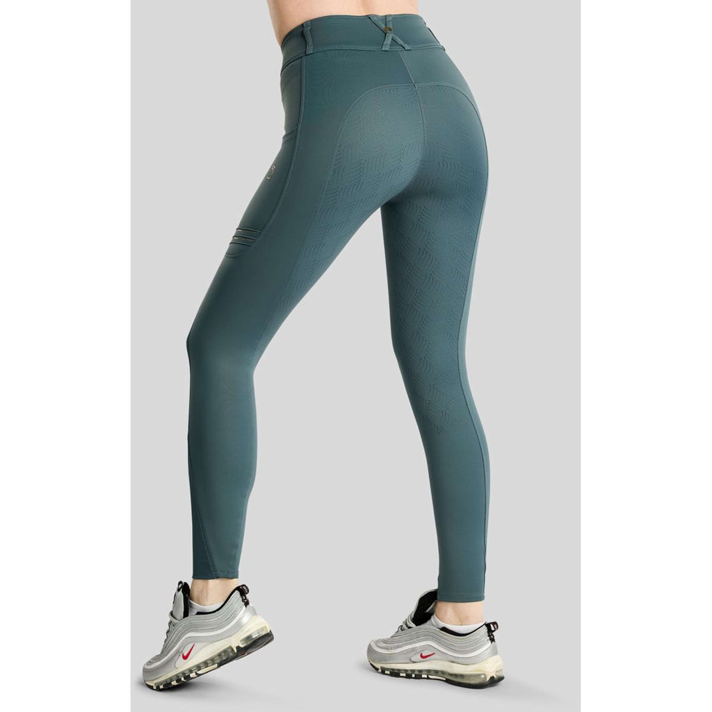 Montar Riding Legging MoWilma Hybrid Pintucks Golden Quartz Crystals Full Grip Dark Slate