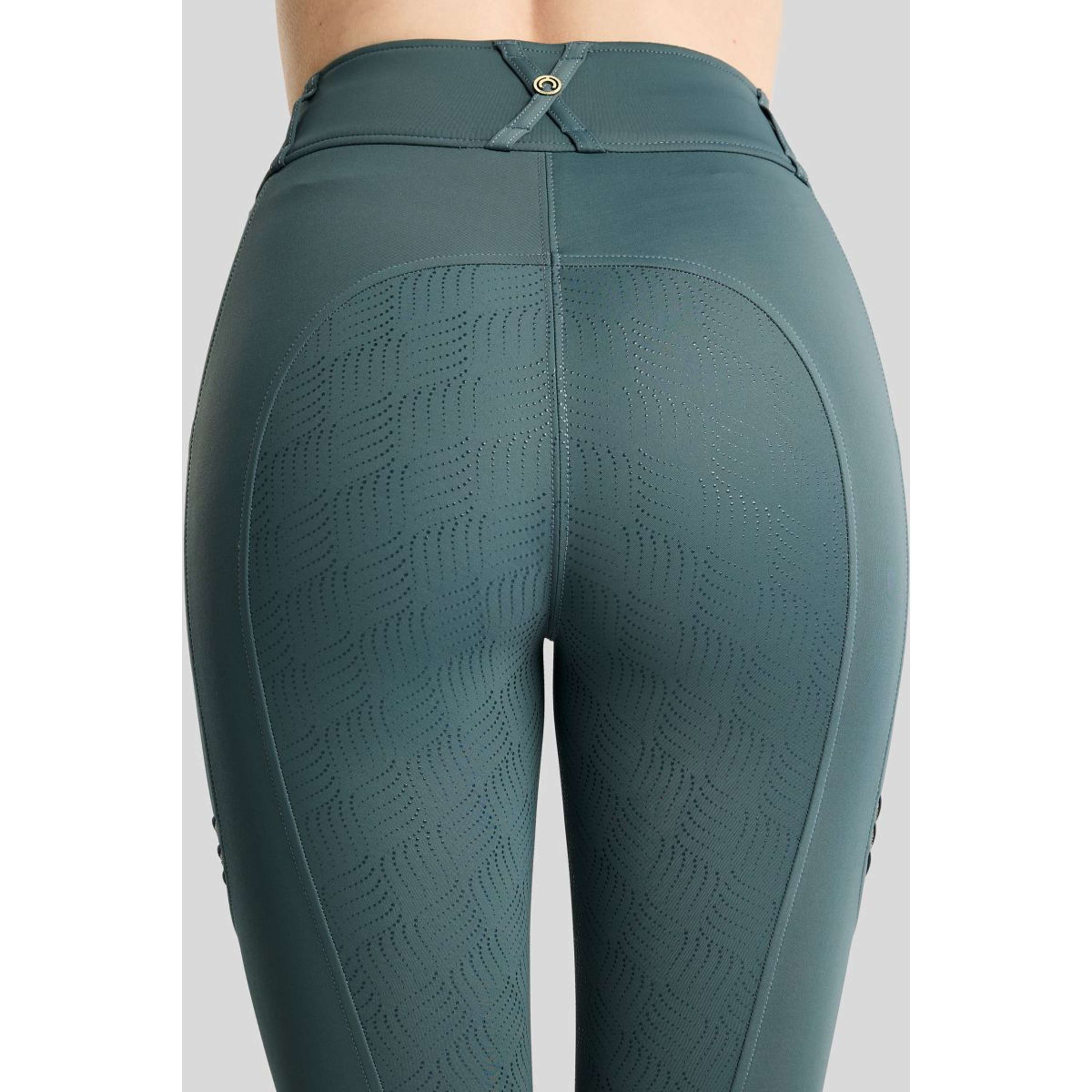 Montar Riding Legging MoWilma Hybrid Pintucks Golden Quartz Crystals Full Grip Dark Slate