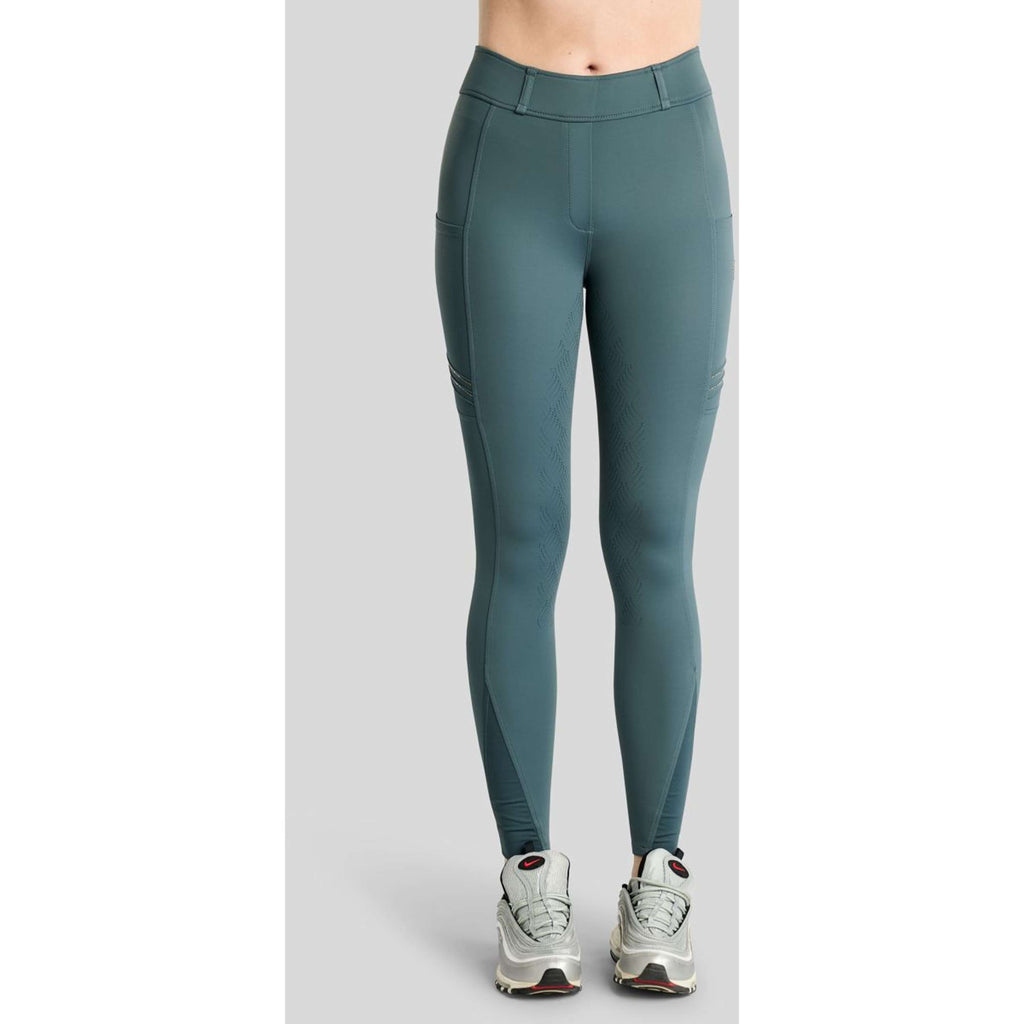 Montar Riding Legging MoWilma Hybrid Pintucks Golden Quartz Crystals Full Grip Dark Slate