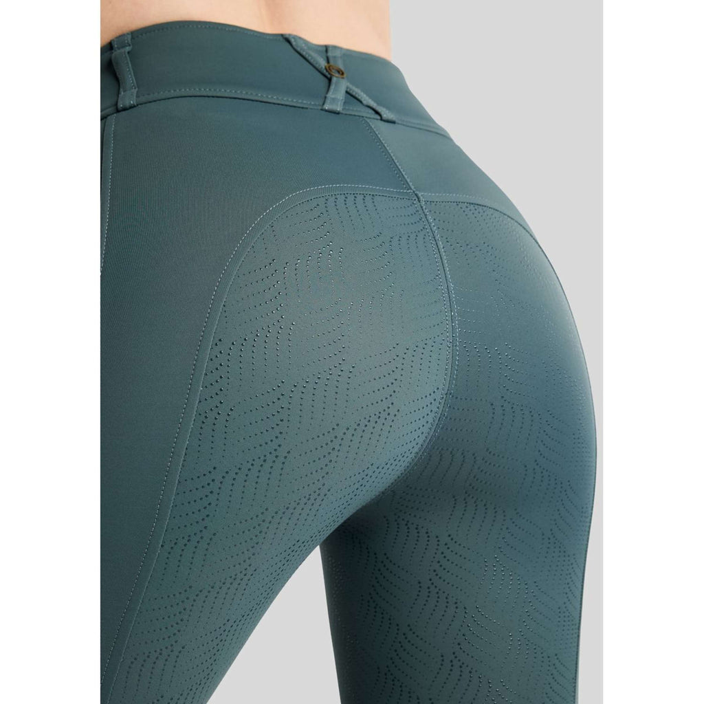 Montar Riding Legging MoWilma Hybrid Pintucks Golden Quartz Crystals Full Grip Dark Slate
