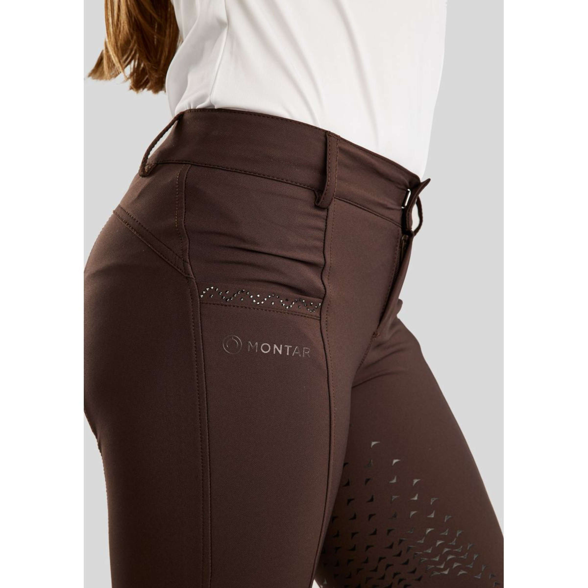 Montar Breeches Crystal Junior Full Grip Brown