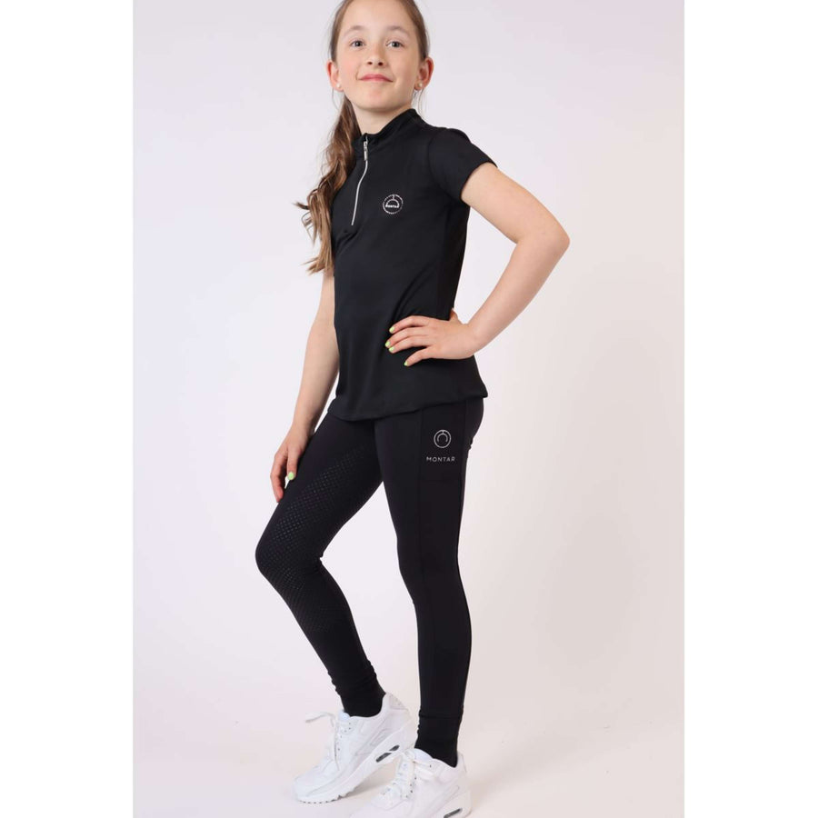 Montar Riding Legging Selena Pull On Junior Full Grip Black