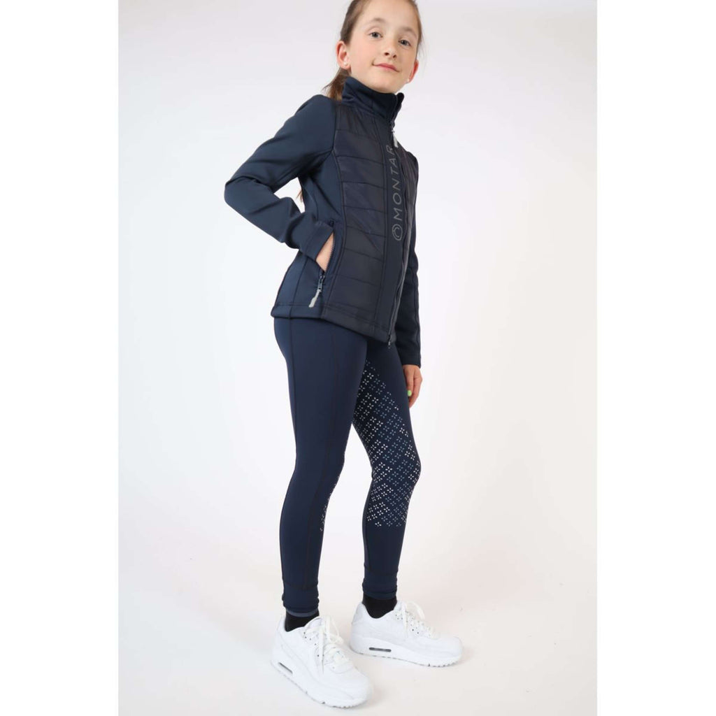 Montar Riding Legging Selena Pull On Junior Full Grip Navy