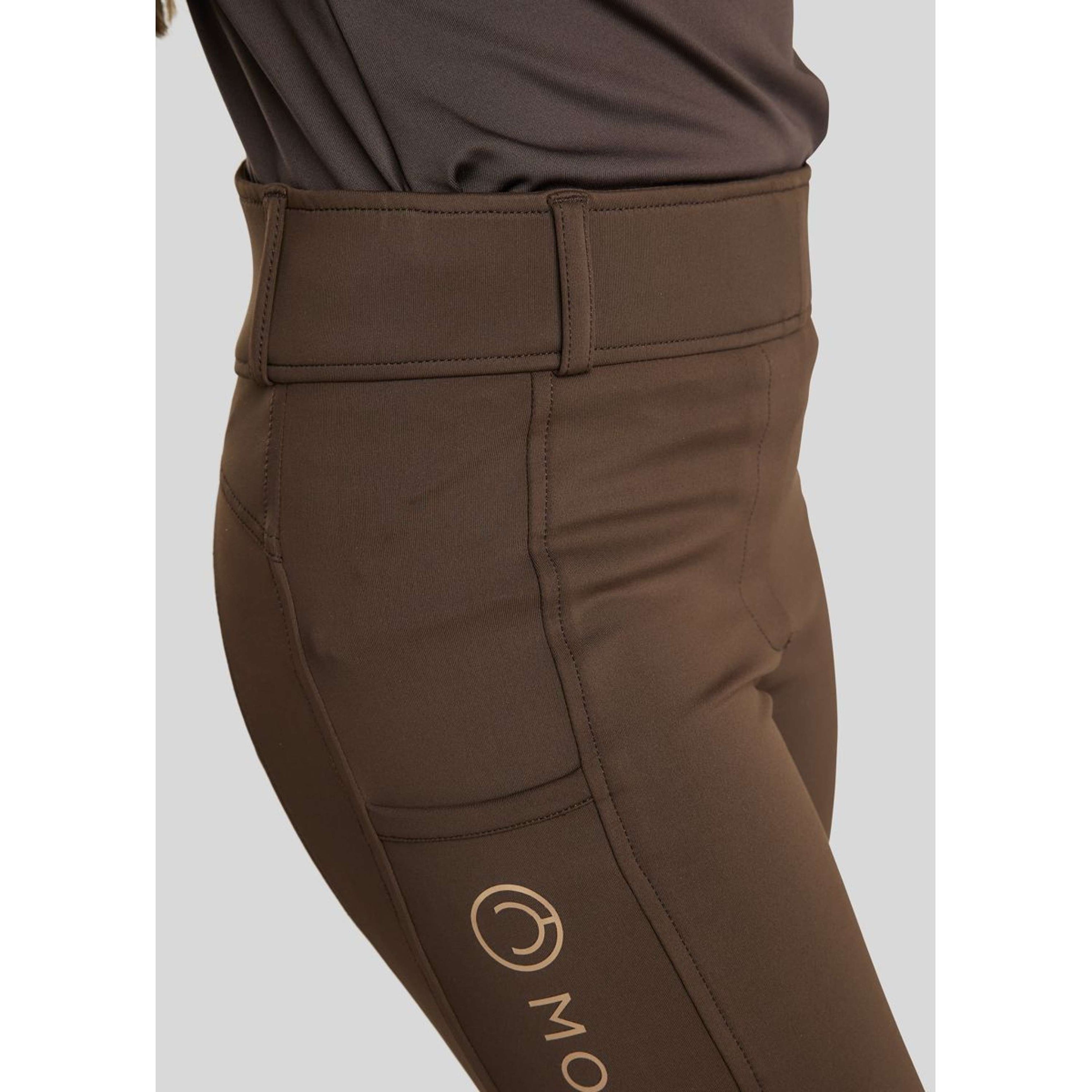 Montar Riding Legging Rosegold Logo Junior Full Grip Brown