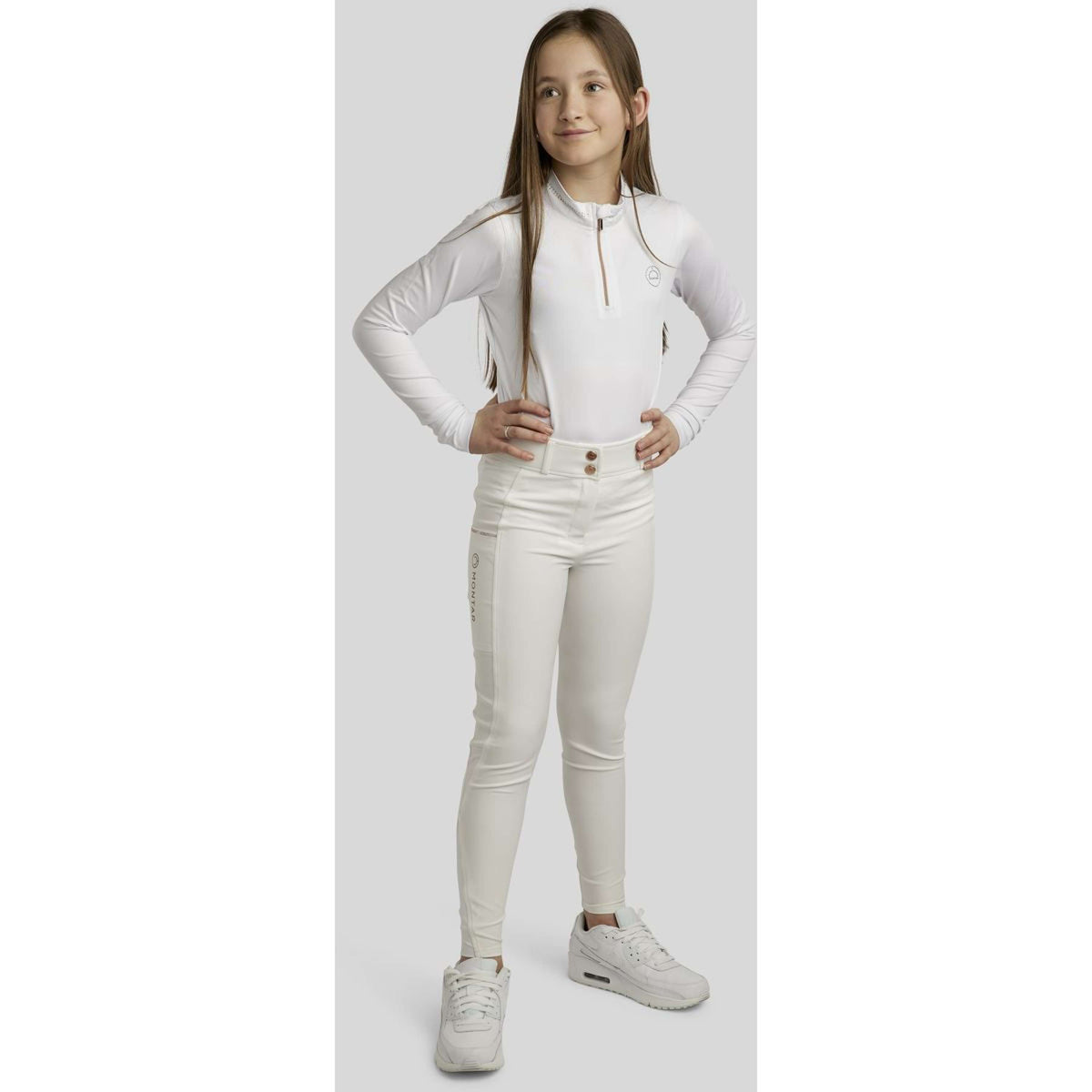 Montar Breeches Rosegold Print Junior Full Grip White