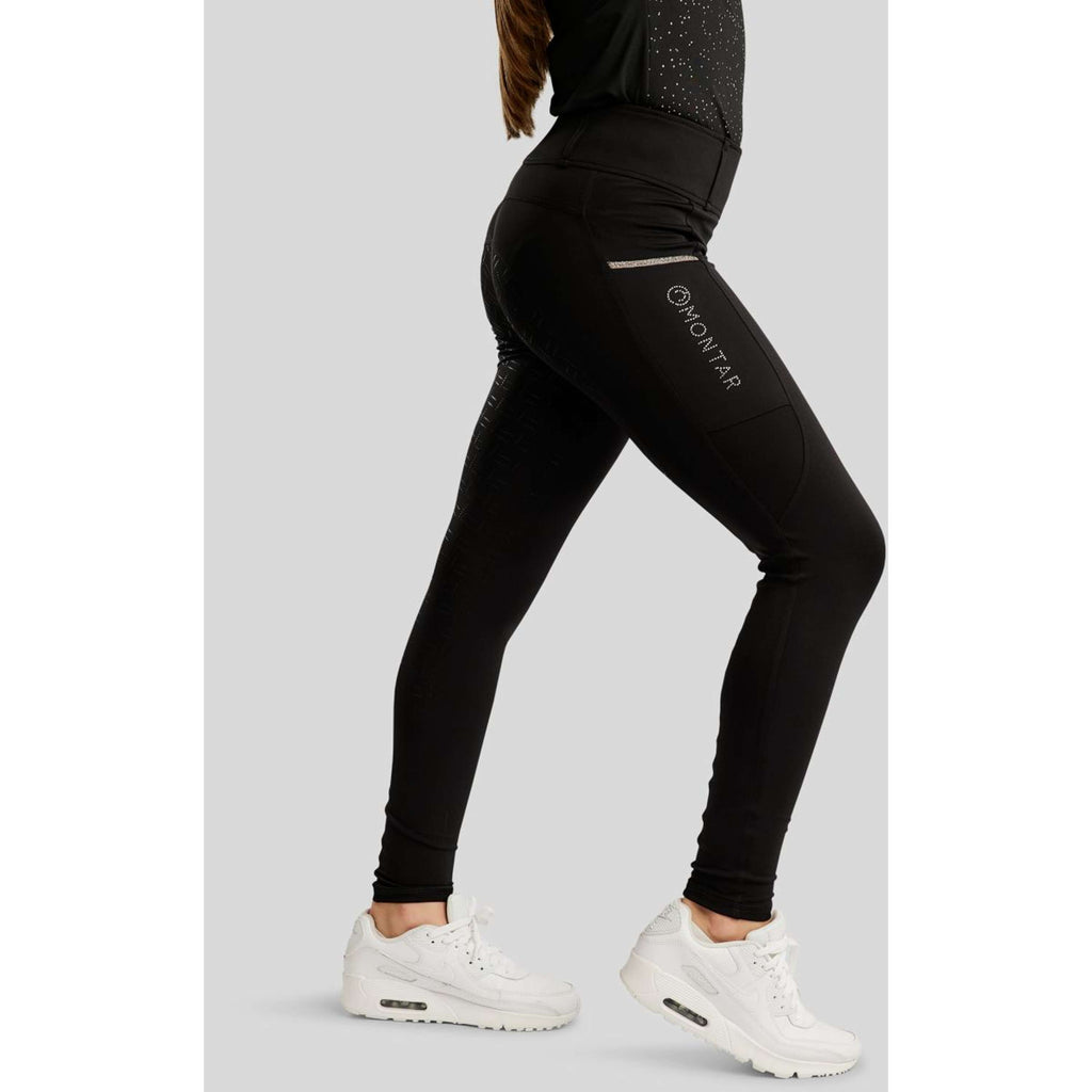 Montar Riding Legging MoLila Champagne Crystals Junior Black