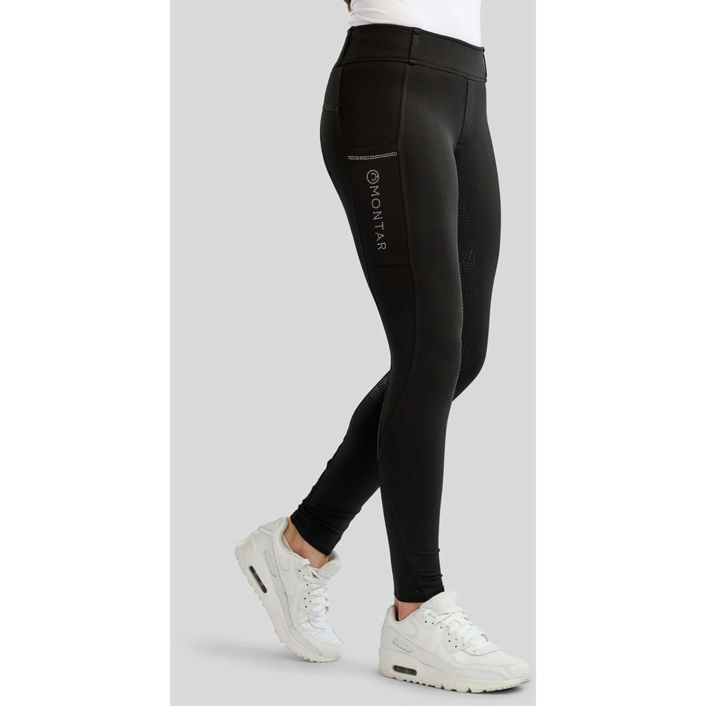 Montar Riding Legging MoEverline Hybrid Golden Quartz Crystals Kids Full Grip Black