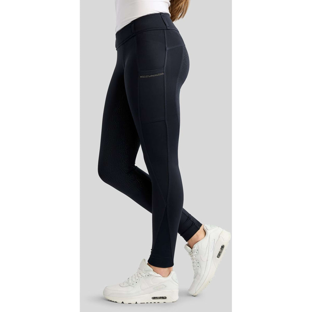 Montar Riding Legging MoEverline Hybrid Golden Quartz Crystals Kids Full Grip Navy