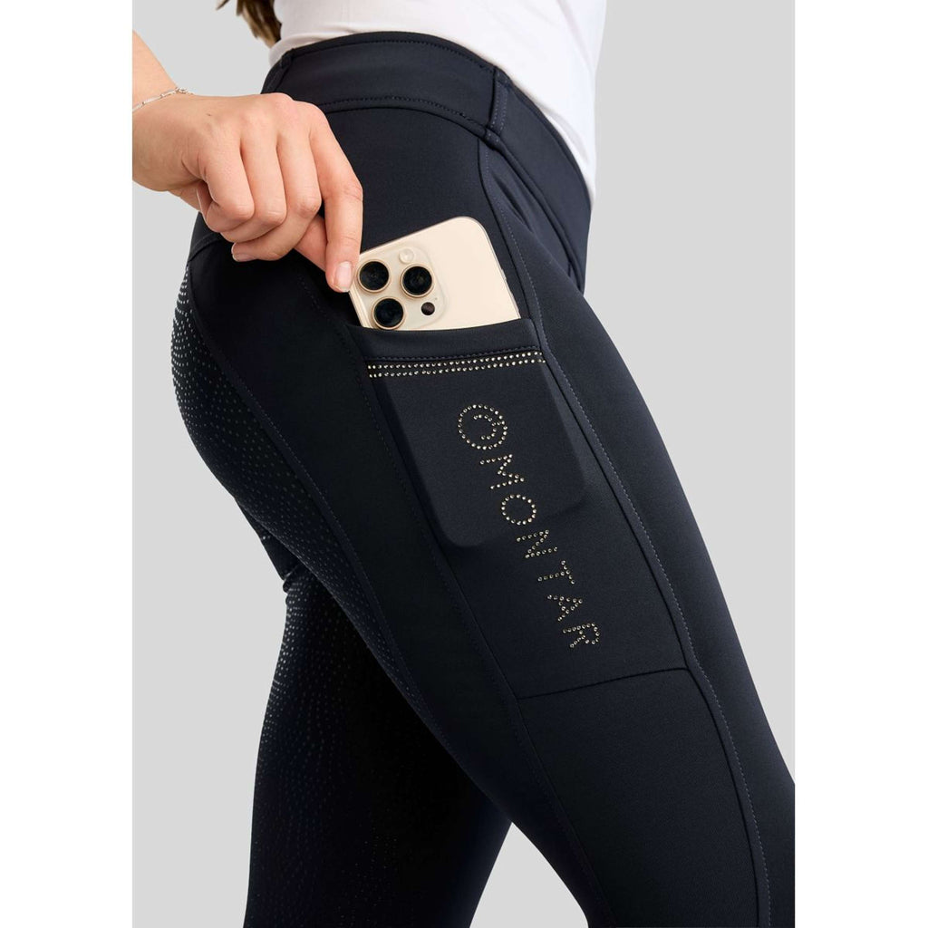 Montar Riding Legging MoEverline Hybrid Golden Quartz Crystals Kids Full Grip Navy