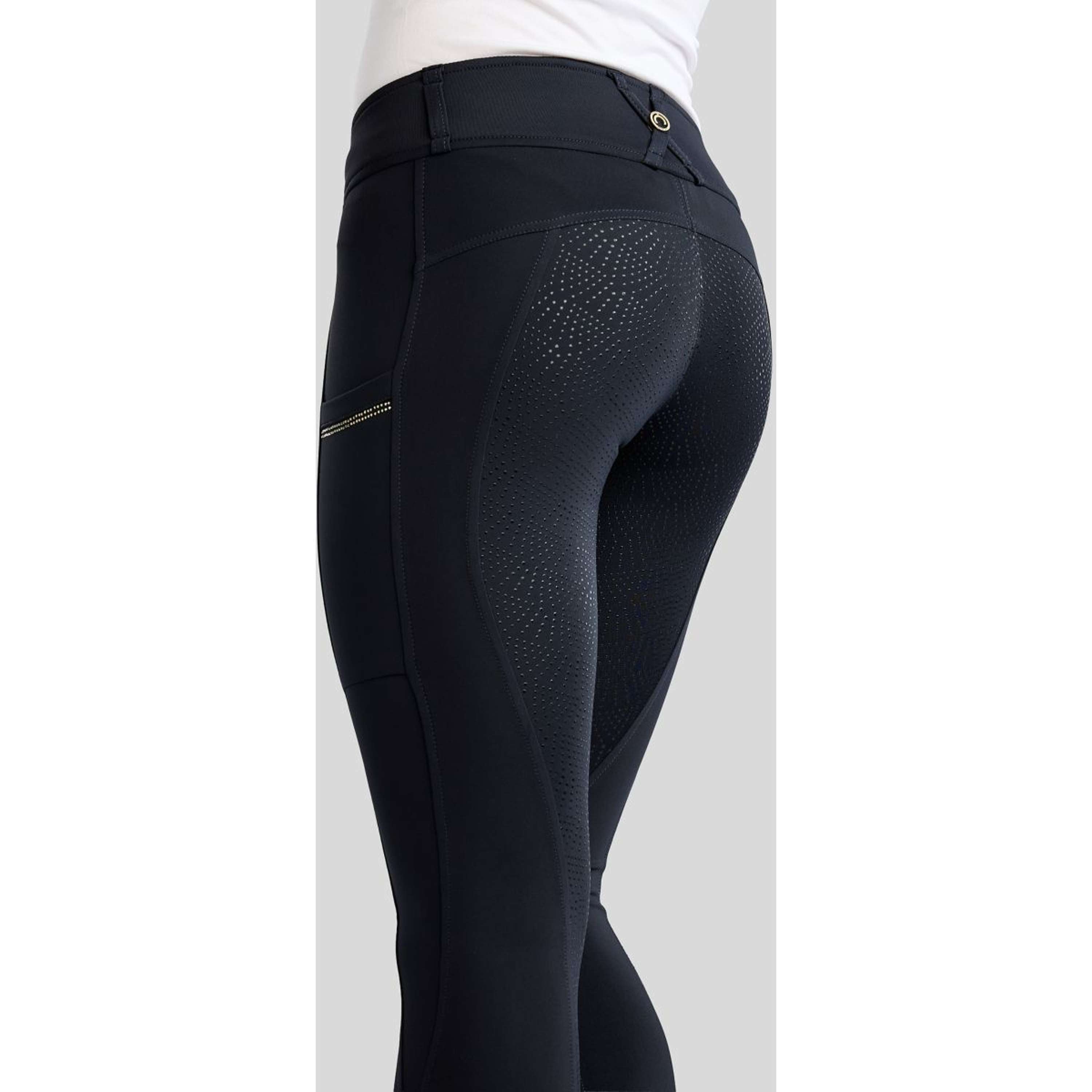 Montar Riding Legging MoEverline Hybrid Golden Quartz Crystals Kids Full Grip Navy