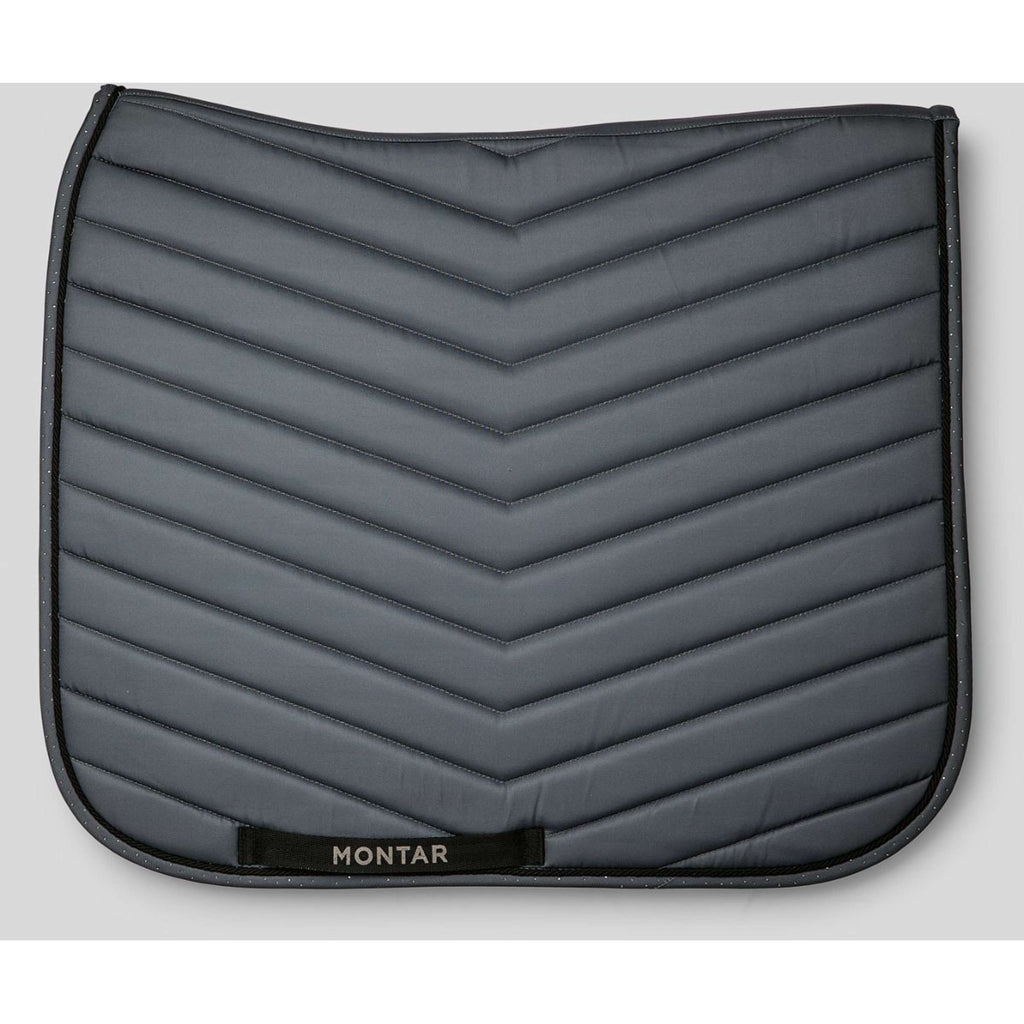 Montar Saddlepad Fair Gun Metal Crystals Dressage Grey