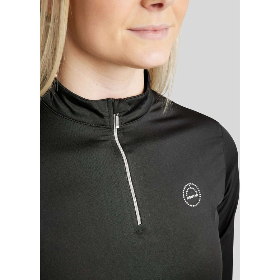 Montar Shirt Everly Crystal Logo Long Sleeves Black