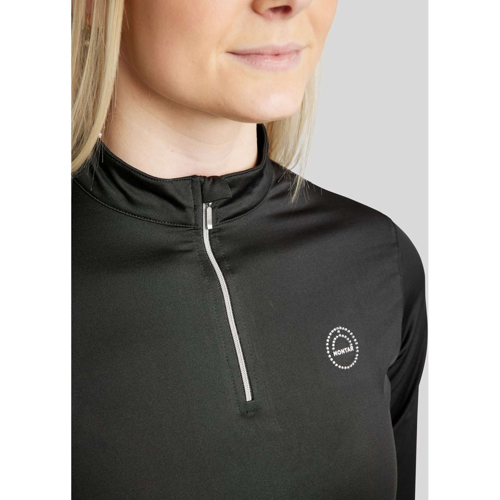 Montar Shirt Everly Crystal Logo Long Sleeves Black