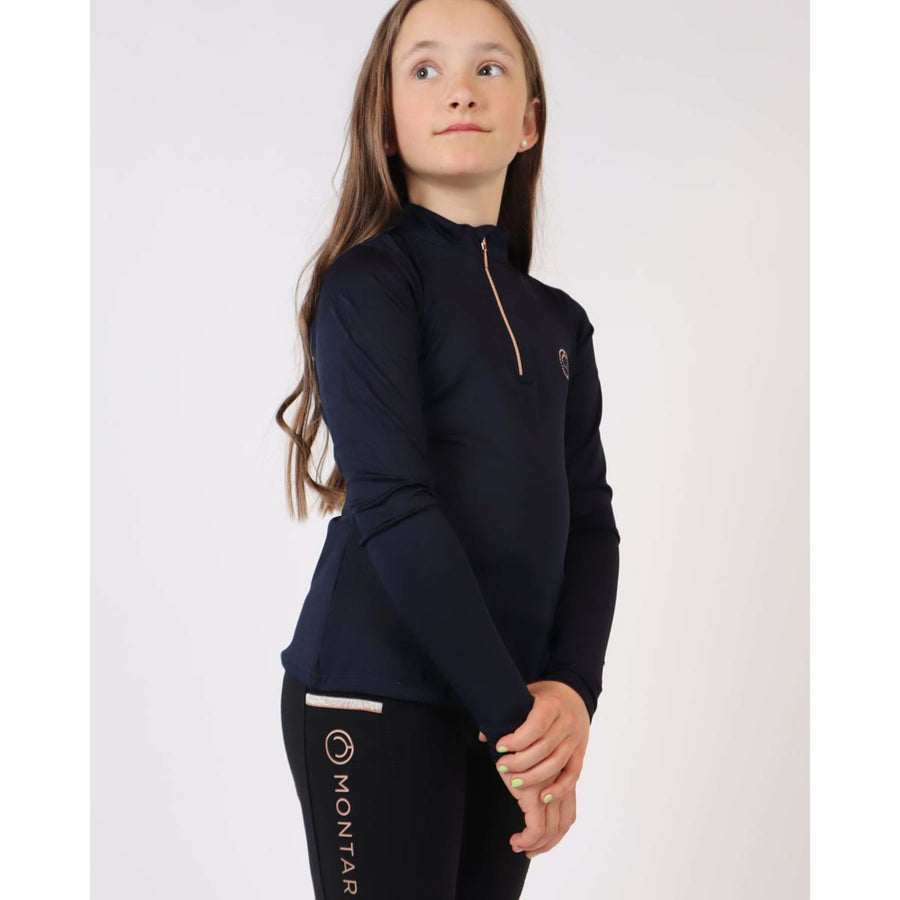 Montar Shirt Everly Rosegold Junior Long Sleeves Navy