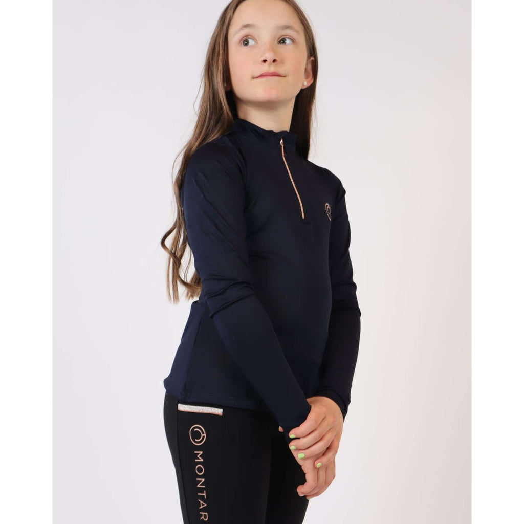 Montar Shirt Everly Rosegold Junior Long Sleeves Navy