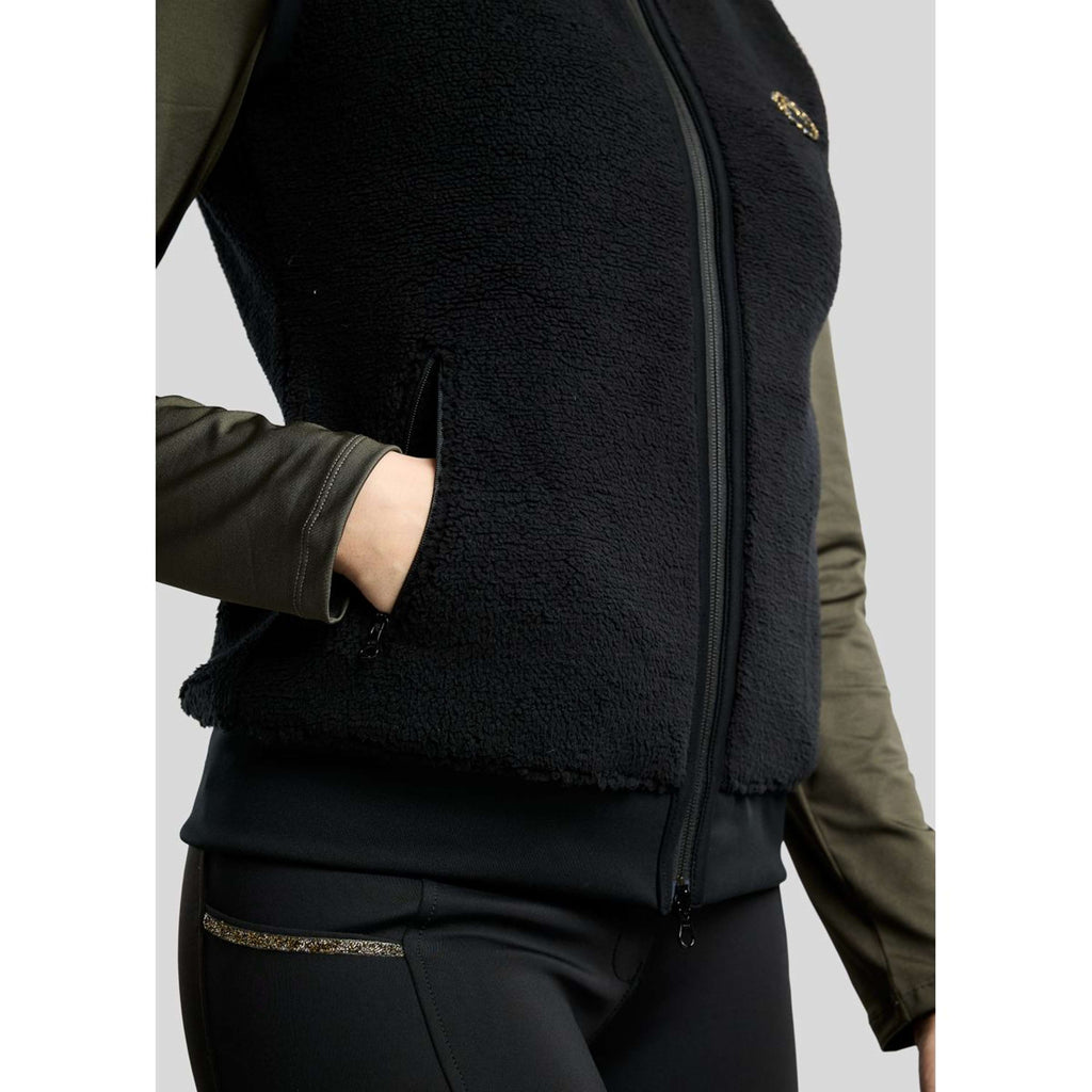 Montar Bodywarmer MoEbba Teddy Pile Golden Quartz Black