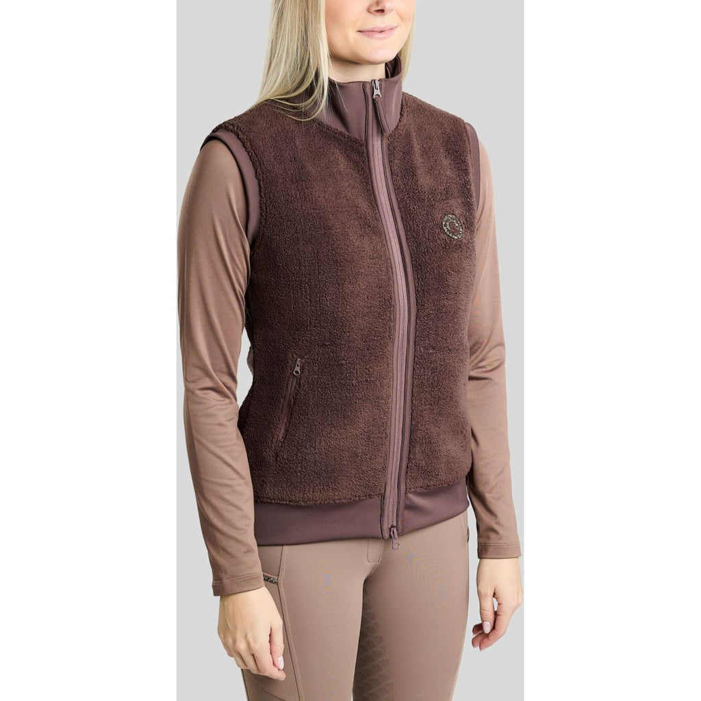 Montar Bodywarmer MoEbba Teddy Pile Golden Quartz Black Peony