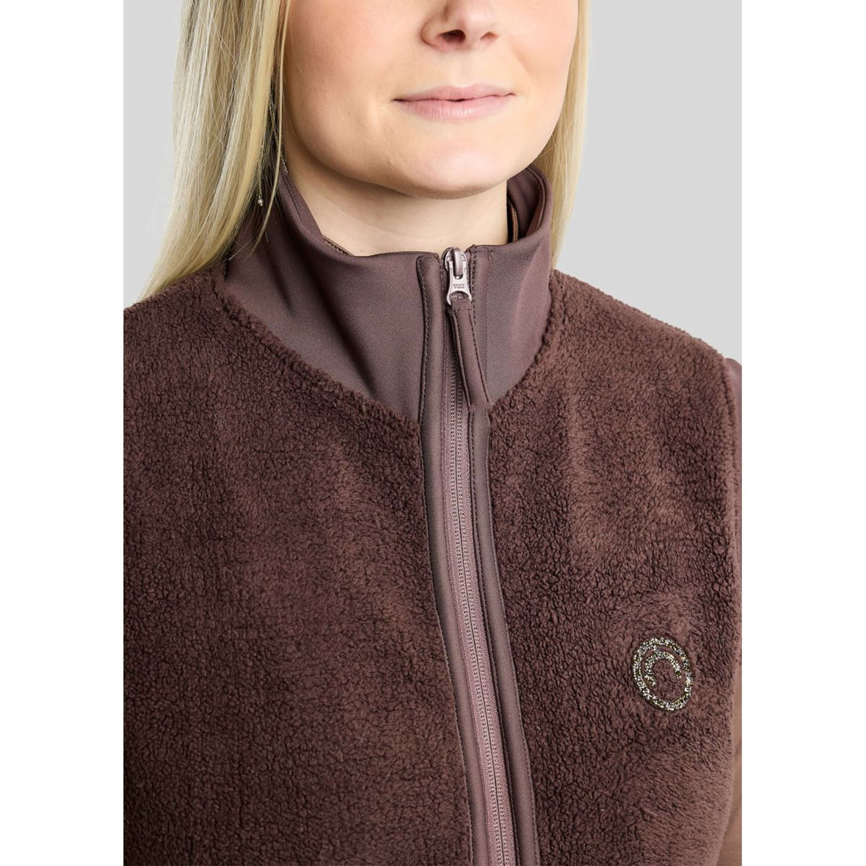 Montar Bodywarmer MoEbba Teddy Pile Golden Quartz Black Peony