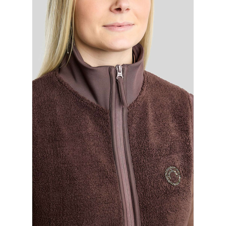 Montar Bodywarmer MoEbba Teddy Pile Golden Quartz Black Peony
