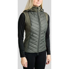 Montar Bodywarmer MoEverline Hybrid Detachable Hood Golden Quartz Crystals Forest Green