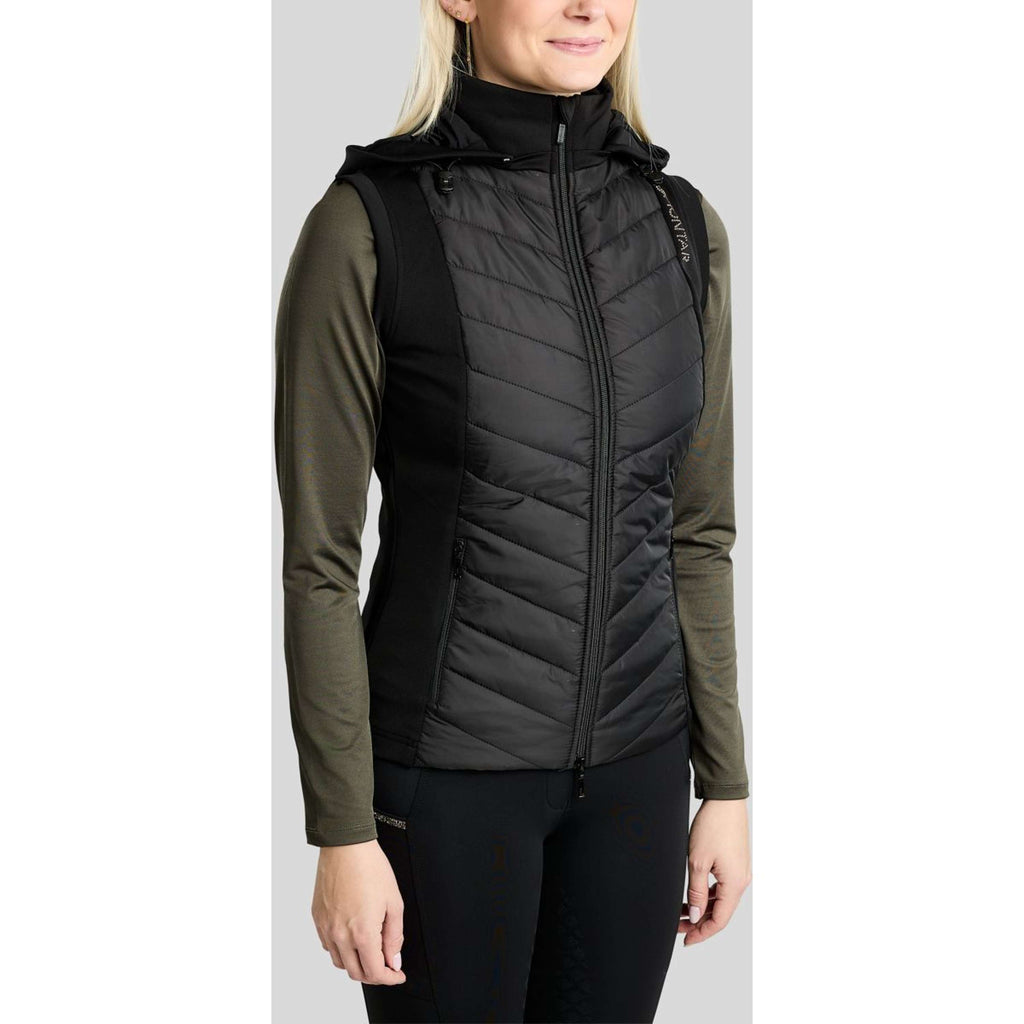 Montar Bodywarmer MoEverline Hybrid Detachable Hood Golden Quartz Crystals Black