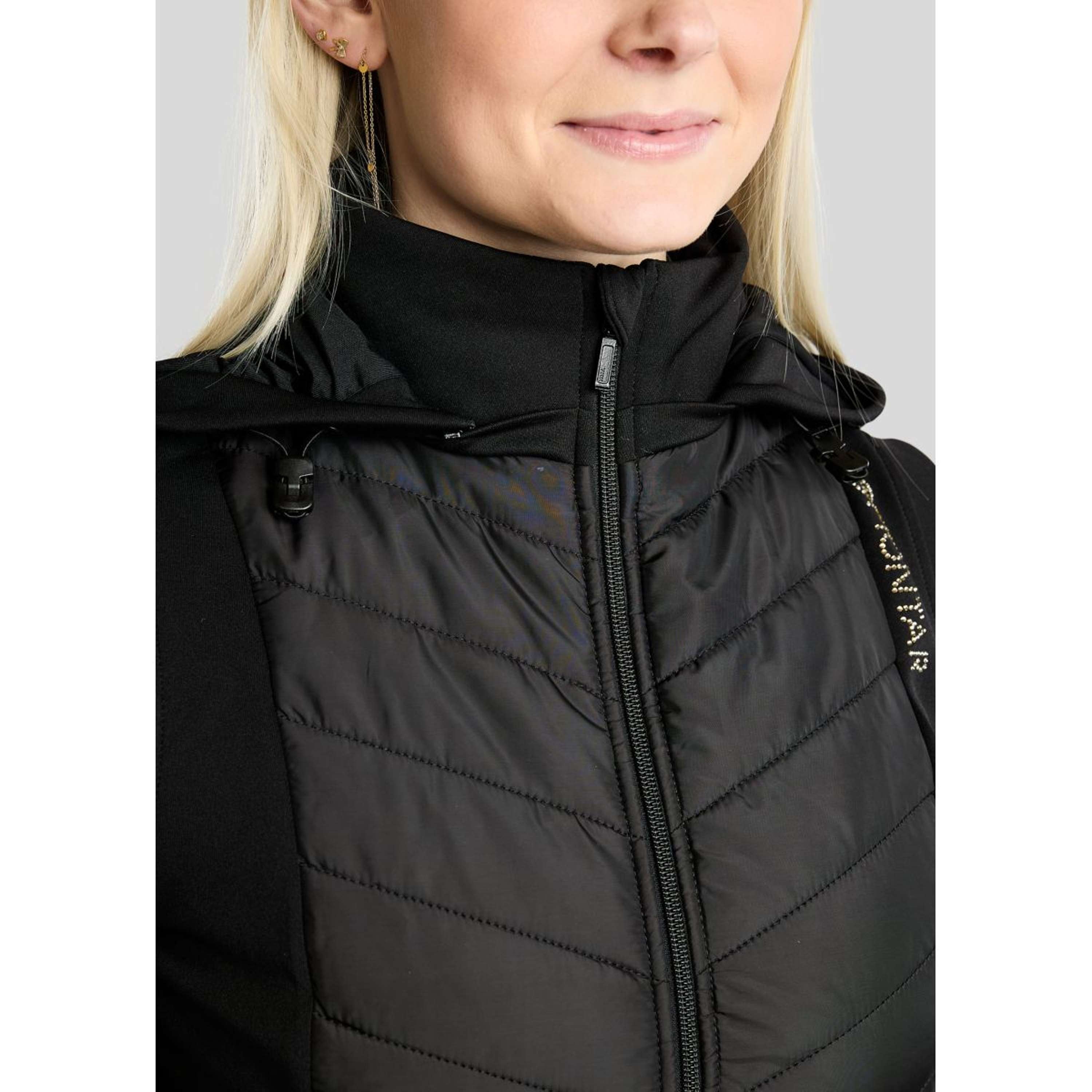 Montar Bodywarmer MoEverline Hybrid Detachable Hood Golden Quartz Crystals Black