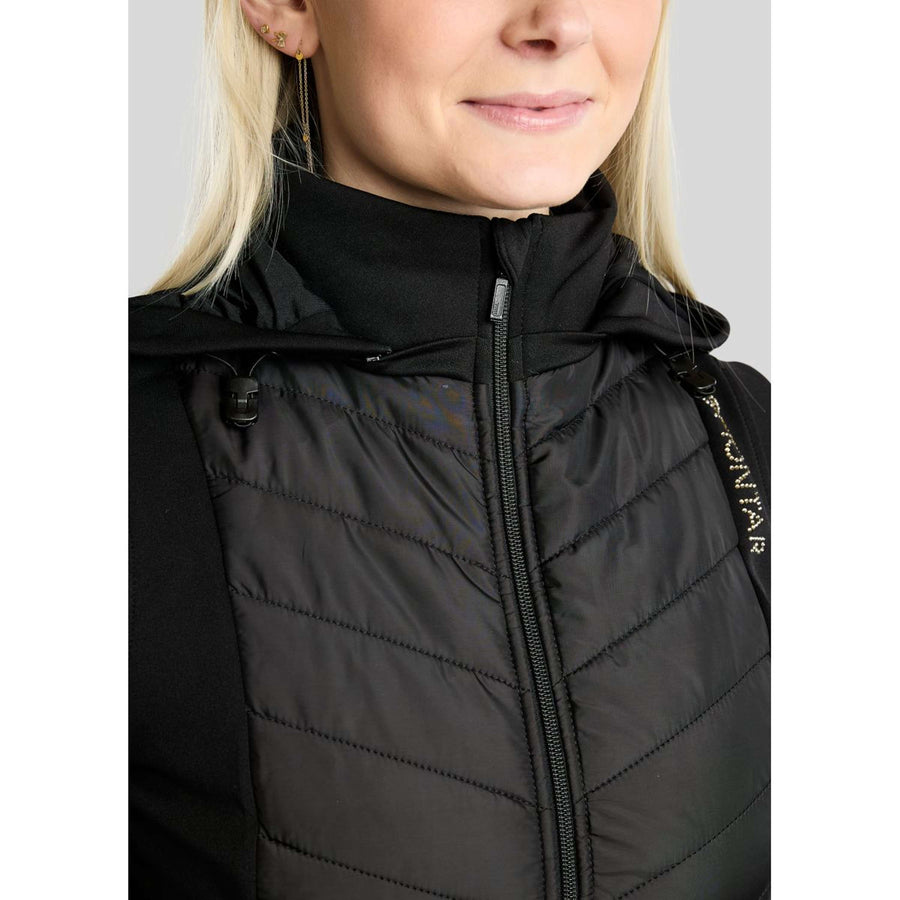 Montar Bodywarmer MoEverline Hybrid Detachable Hood Golden Quartz Crystals Black