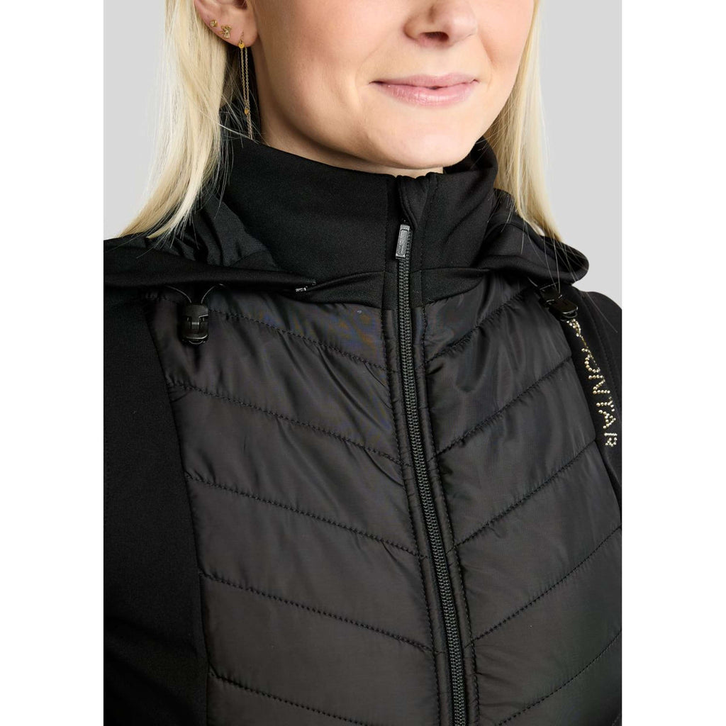 Montar Bodywarmer MoEverline Hybrid Detachable Hood Golden Quartz Crystals Black