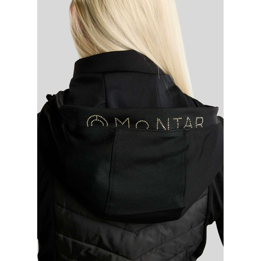 Montar Bodywarmer MoEverline Hybrid Detachable Hood Golden Quartz Crystals Black