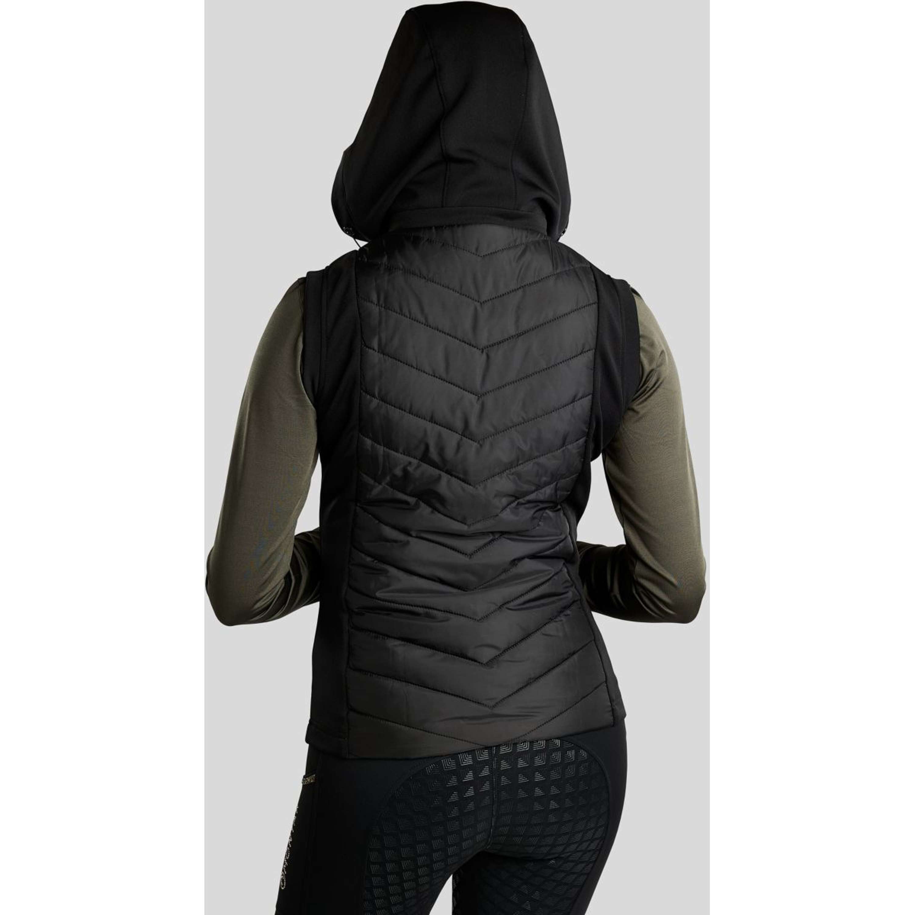Montar Bodywarmer MoEverline Hybrid Detachable Hood Golden Quartz Crystals Black