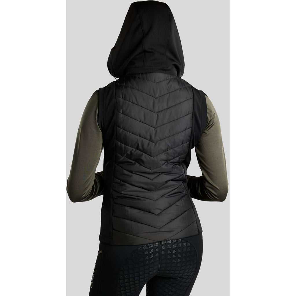 Montar Bodywarmer MoEverline Hybrid Detachable Hood Golden Quartz Crystals Black