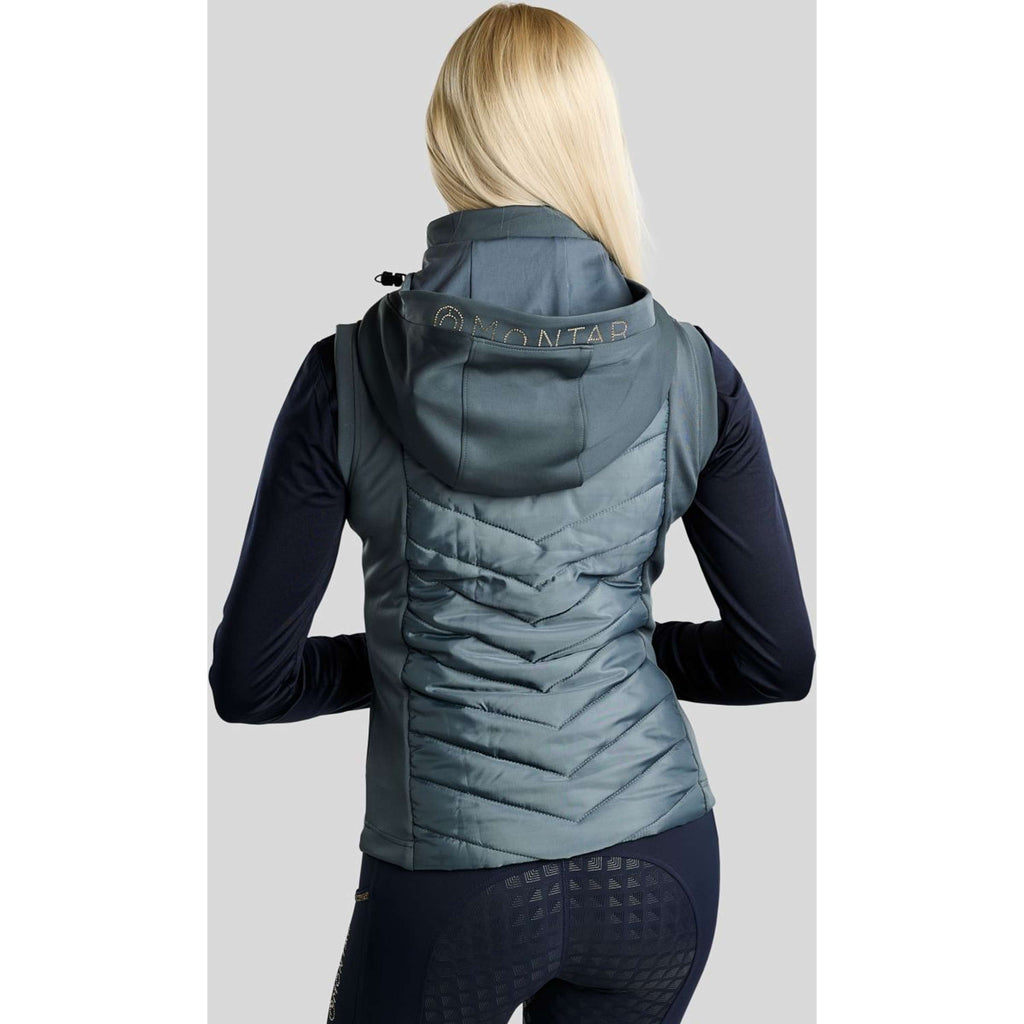 Montar Bodywarmer MoEverline Hybrid Detachable Hood Golden Quartz Crystals Dark Slate