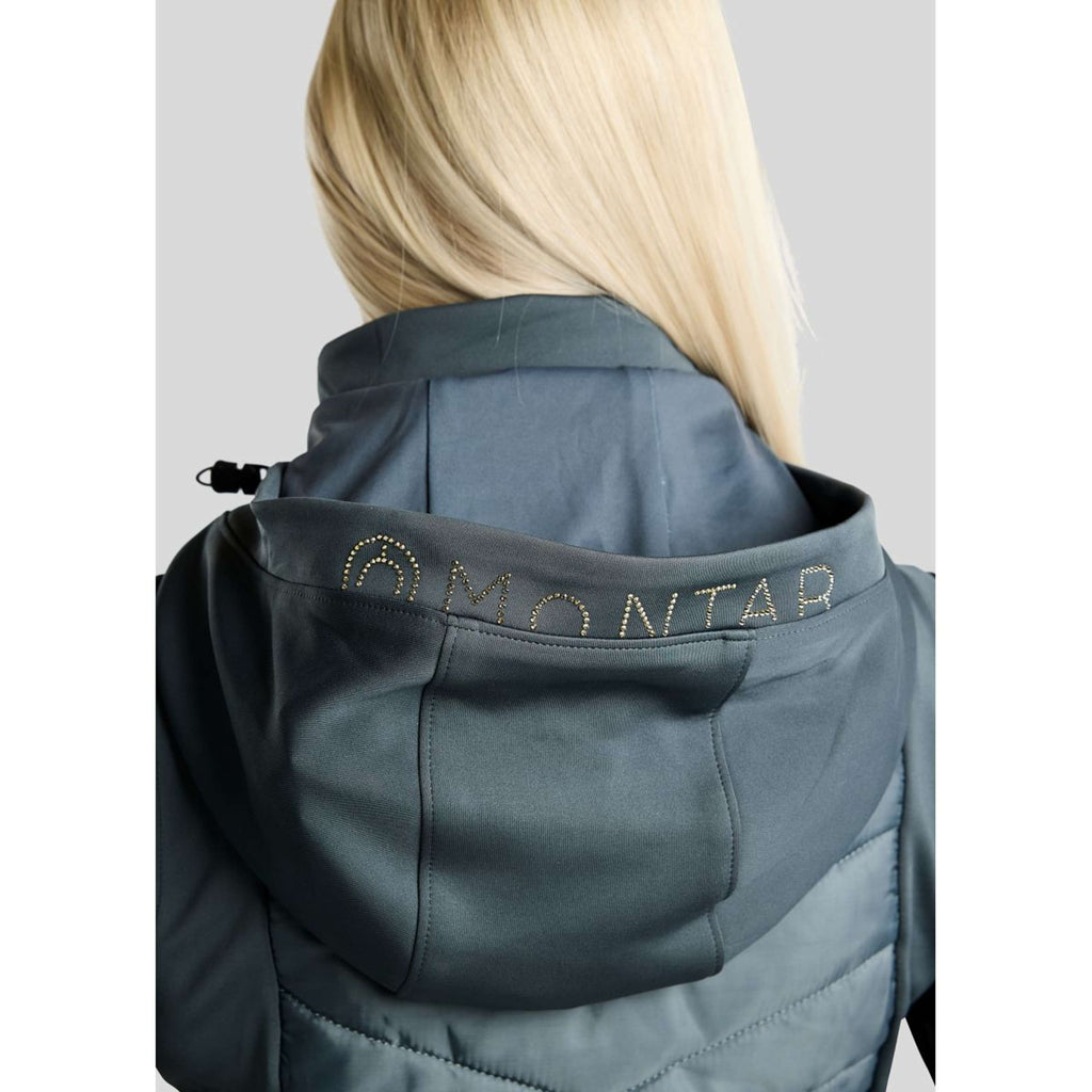 Montar Bodywarmer MoEverline Hybrid Detachable Hood Golden Quartz Crystals Dark Slate