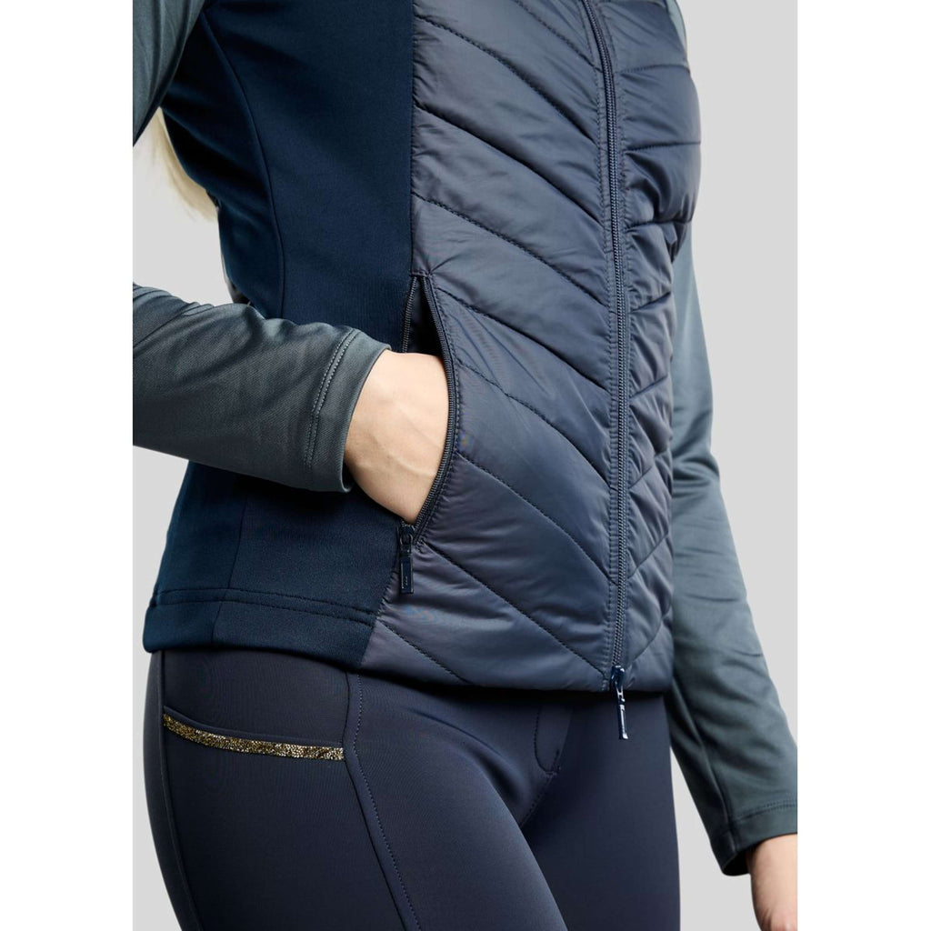 Montar Bodywarmer MoEverline Hybrid Detachable Hood Golden Quartz Crystals Navy