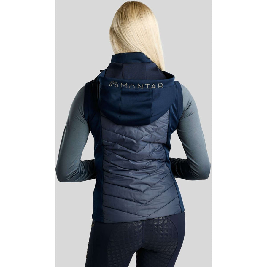 Montar Bodywarmer MoEverline Hybrid Detachable Hood Golden Quartz Crystals Navy