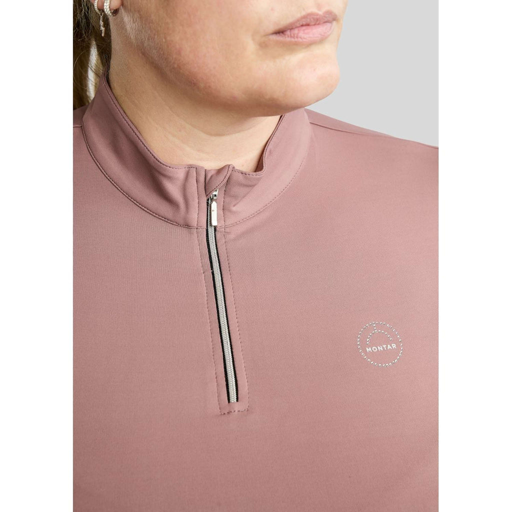 Montar Poloshirt Everly Crystal Logo Curve Dusty Rose