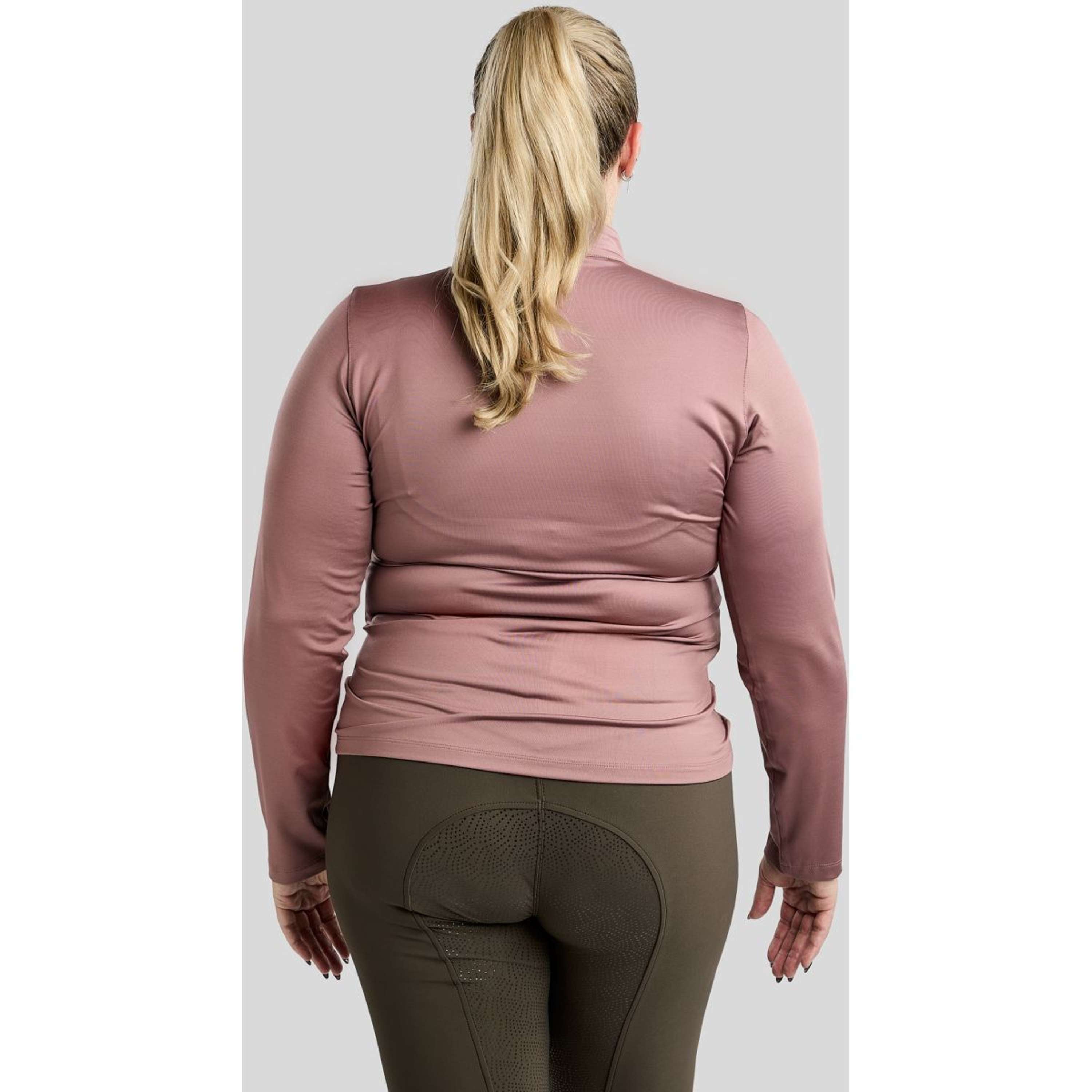 Montar Shirt Briella Rosegold Crystals Curve Long Sleeves Dusty Rose