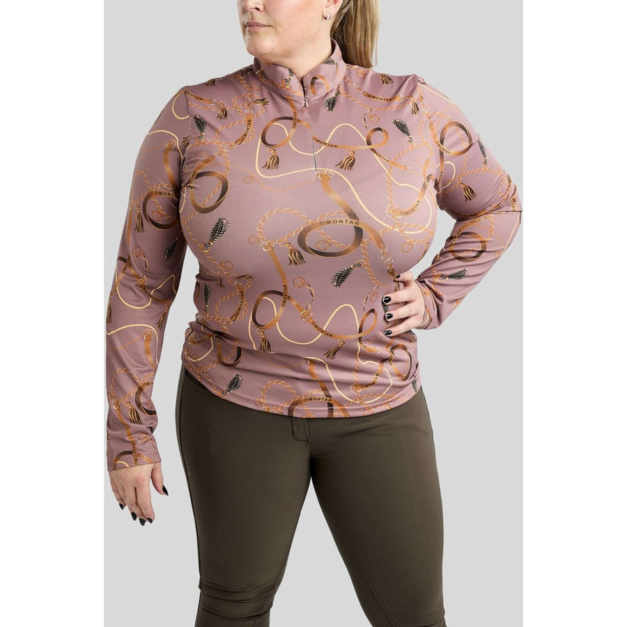 Montar Shirt Haily Bridle Print Curve Long Sleeves Dusty Rose